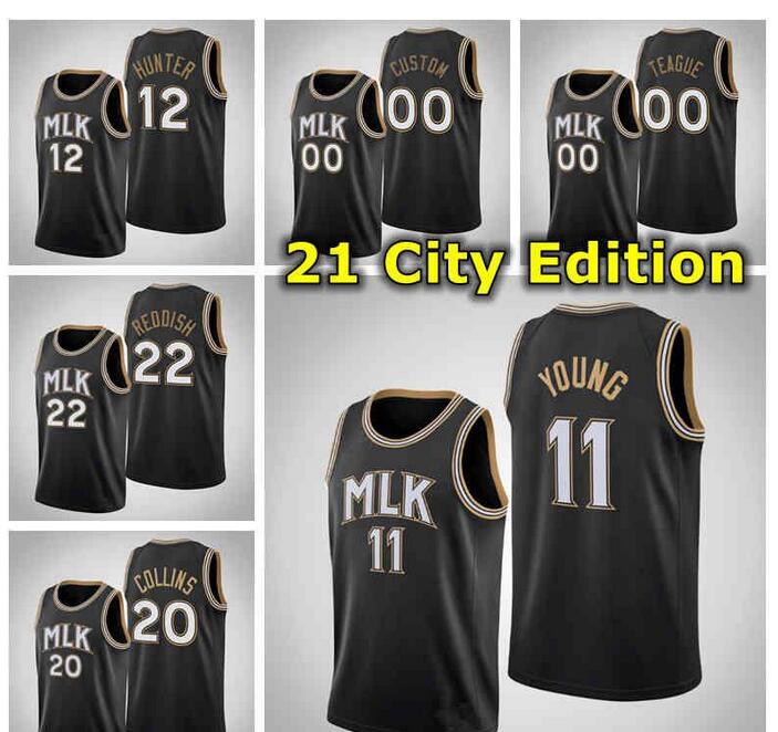 

2021 Mens Hot Pressing Customized Basketball Jersey 20 Collins 00 TEAGUE 11 Young 22 Reddish 12 Hunter 15 Capela 17 Okongwu 32 Dunn 4 Mays