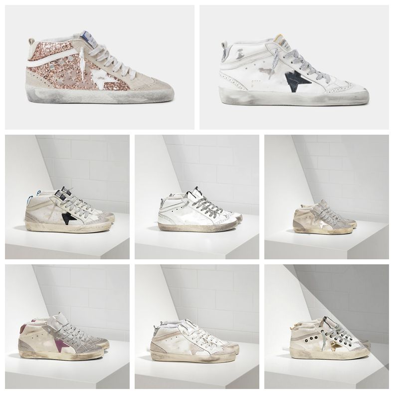 

Top fashion white gold sneakers super star sequins classic distressed dirty shoes goose designer men women casual shoes size 36-45