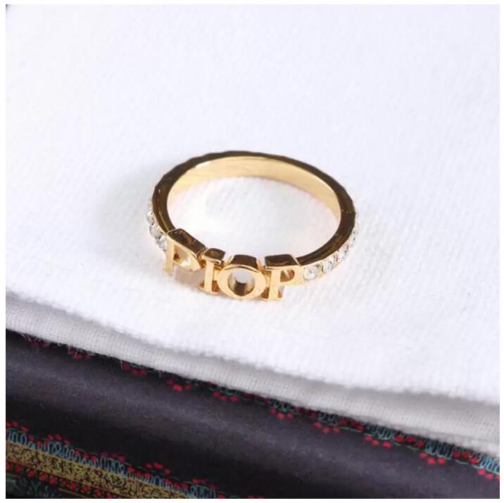 

2022 Fashion designer gold letter band rings bague for lady women Party wedding lovers gift engagement jewelry