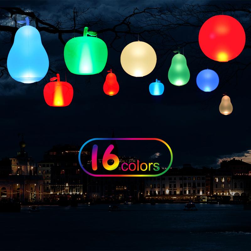 

Pool & Accessories LED PVC Inflatable Fruit Shape Landscape Light Glow Globe Remote Control Yard Lantern Night Lamp Waterproof Hang