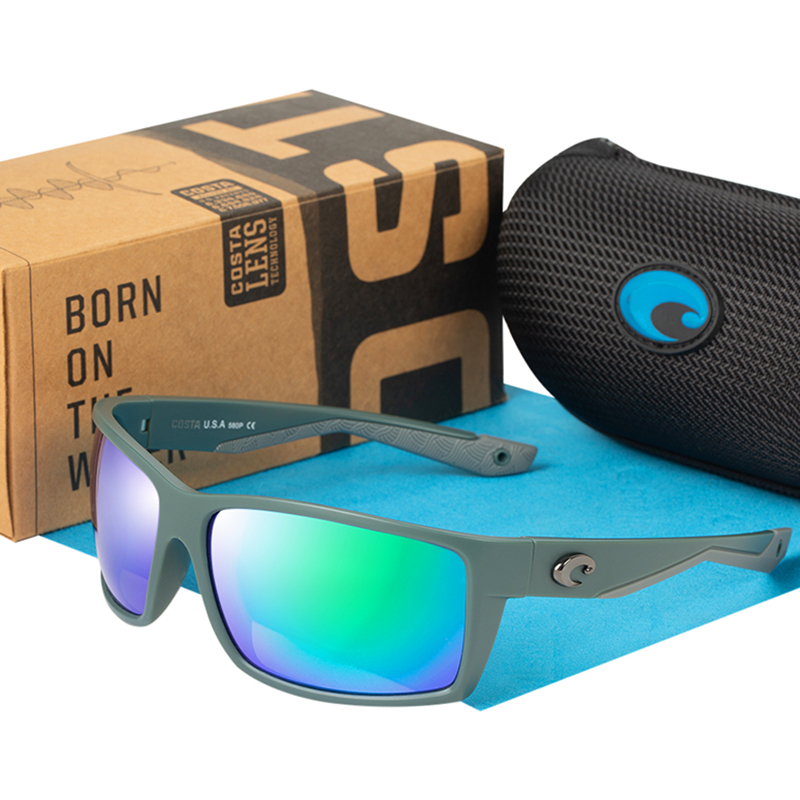 

Costas Brand Design Reefton Polarized Sunglasses Men Fishing Driving Sunglasses Classic Sport Square Sunglasses 580P Male Gafas