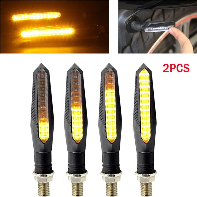 

Car Headlights 2Pcs Bendable Motorcycle 12 LED 12V Turn Signal Light Indicator Blinker Lamp Amber Motorbike Lights Universal