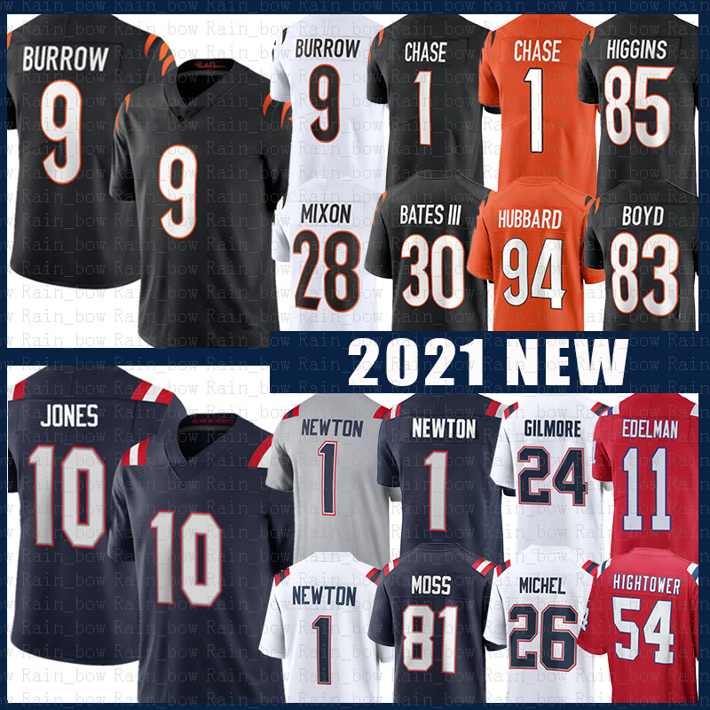 

Mac Jones 9 Joe Burrow Ja'Marr Chase Patriot Jersey Cam Newton New Tee Higgins England CincinnatiBengalsDont'a Hightower Edelman Matthew Slater Joe Mixon Boyd, Mens jersey (aiguozhe)