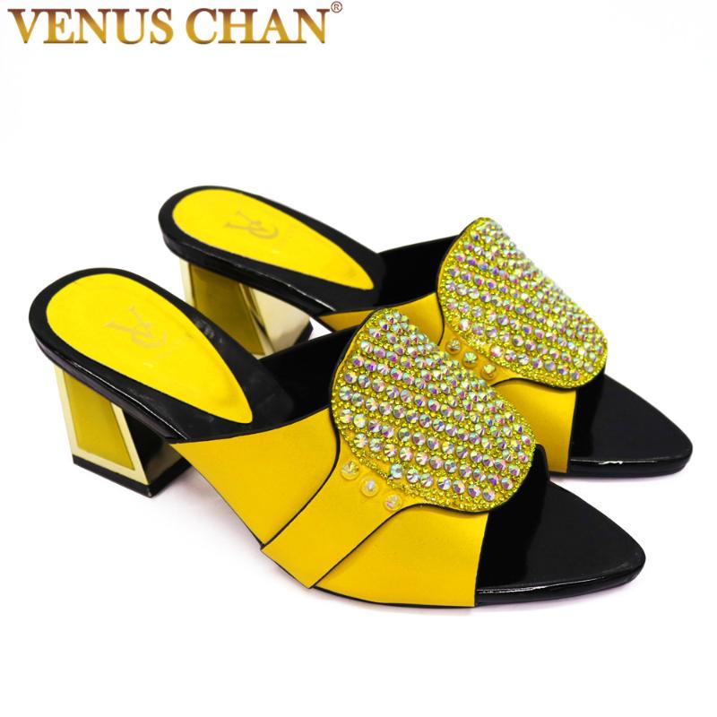 

Italian Women Wedding Shoes Decorated With Rhinestone For Bride African Party Lady Pumps 2021 Dress, Black