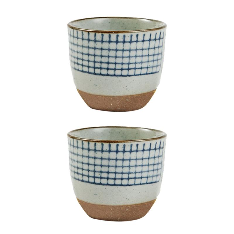 

Mugs 2Pcs Japanese Style Ceramics Sake Cup Hand Painted Container For Home, Assorted color