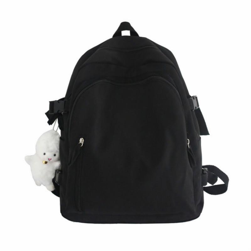 

Backpack Spring And Summer High Quality Fashion Trends Casual Style Arrival Canvas Bag Simple Designed Bright Color, Black