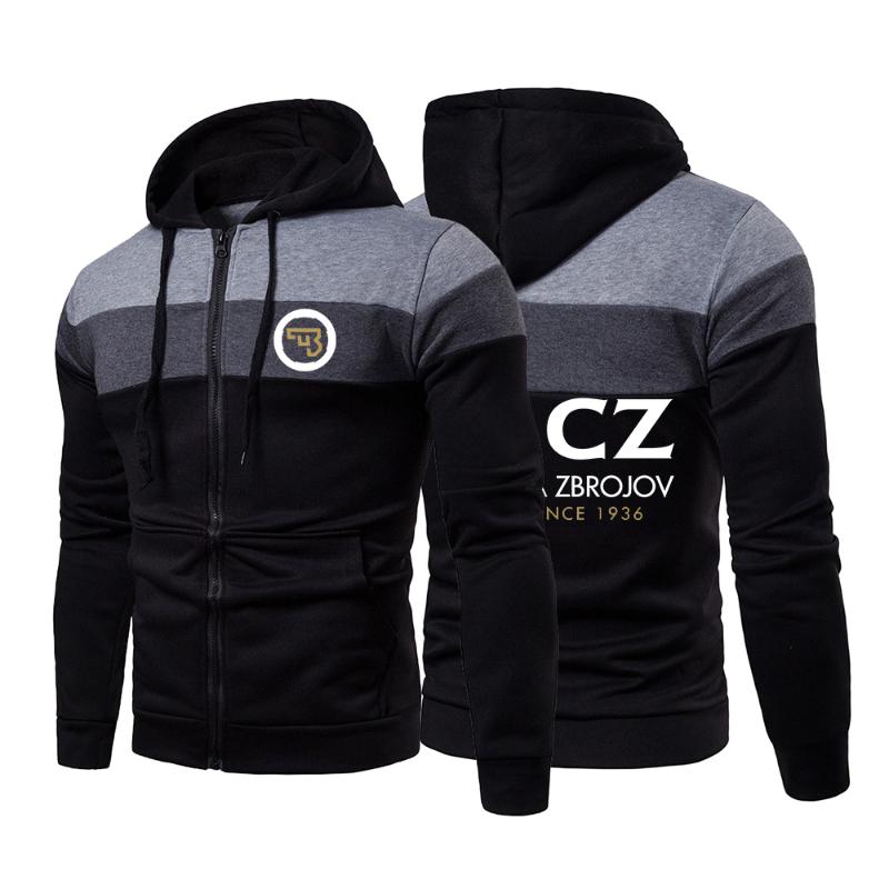 

Men' Hoodies & Sweatshirts 2021 CZ Ceska Zbrojovka Czech Firearms Logo Spring And Autumn Classic Custom Zipper Casual Stitching Top Sweatsh