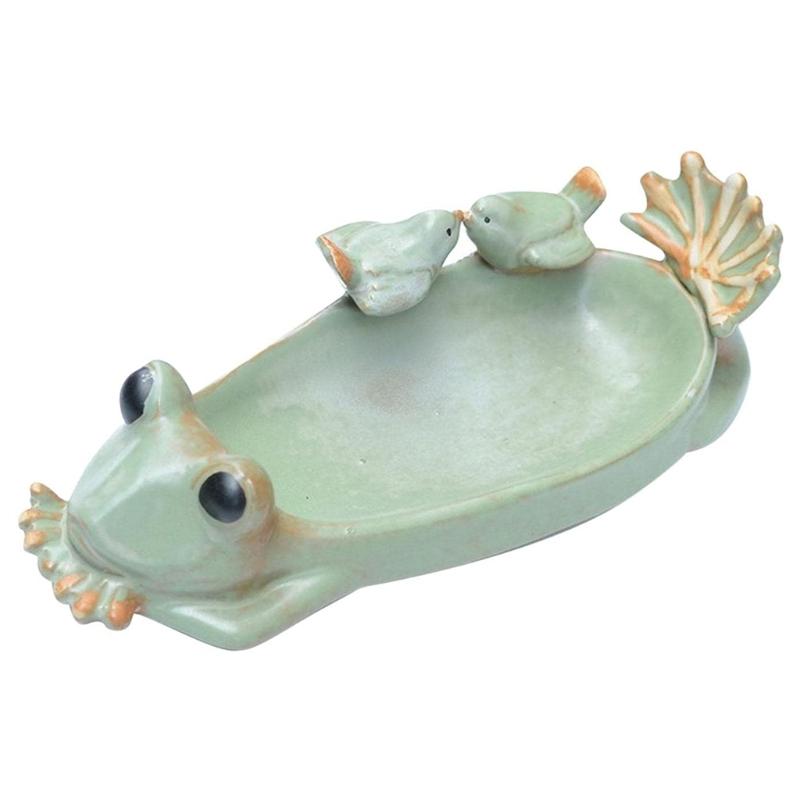 

Other Bird Supplies Creative Ceramic Frog Garden Statues Decoration Animal Feeder Home Gardening Outdoor Indoor Decor Simulated Fairy Sculpt