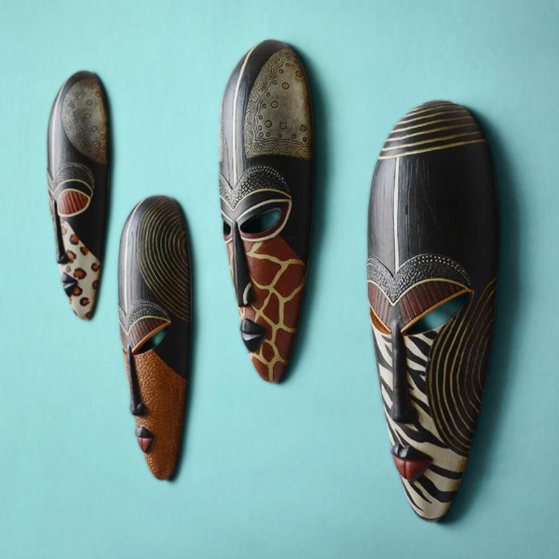 

RETRO RESIN EXOTIC AFRICAN MASKS PORTRAITS HANGING WALL MURAL ORNAMENTS HOME ACCESSORIES GIFT Decorative Objects & Figurines