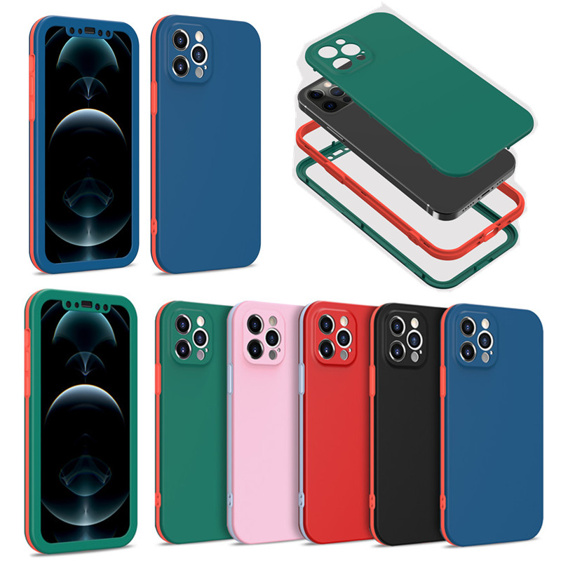 

3 in 1 TPU PC Full body Phone Cases For iPhone 11 Pro Max 12 mini XS XR X 6 7 8 Plus SE Samsung Galaxy S20 S21 Ultra A12 A52 A72 Z Flip 5G A32 4G 360 cover, Blue