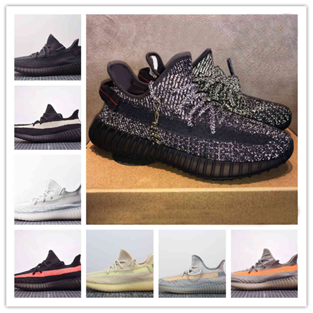 

High Quality Kanye West V2 Shoes Men Women Running Shoes Yecheil Yeshaya Synth Static Reflective Zebra Israfil Casual Sport Shoes With BOX, Cream white