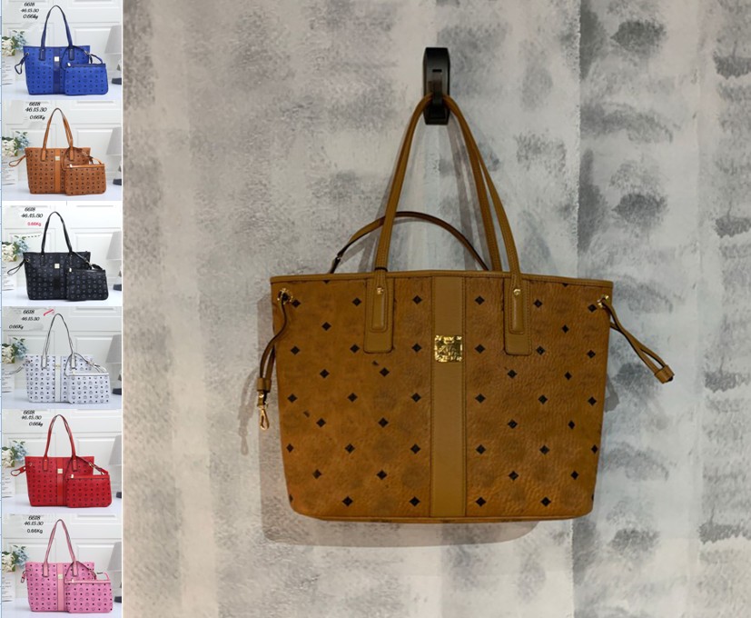 

designer handbags women shoulder bags high quality letter print leather tote bag womens purse large 2pcs/set handbag, Red