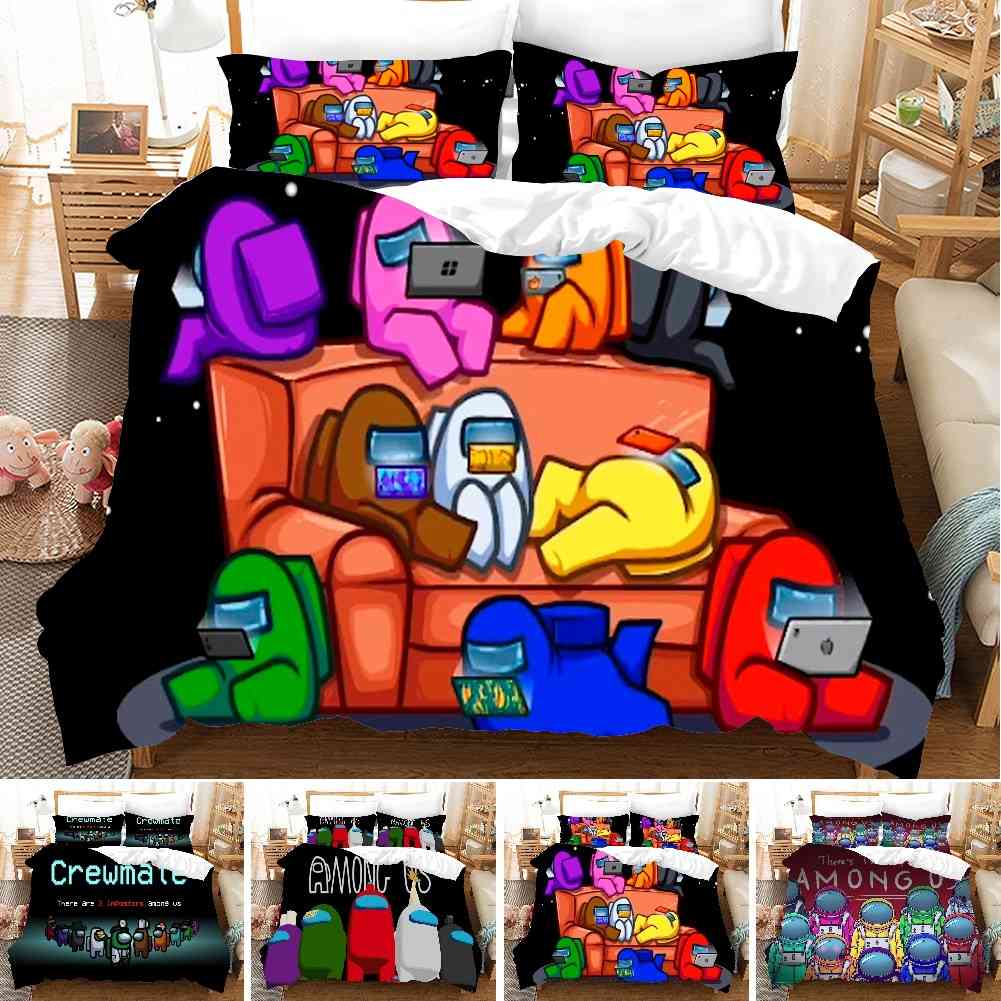 

Children fashion HD Digital Print Among Us Bedding Sets Duvet Cover+ Pillowcase 2/3pcs  bed set US/AU/EU size L0320