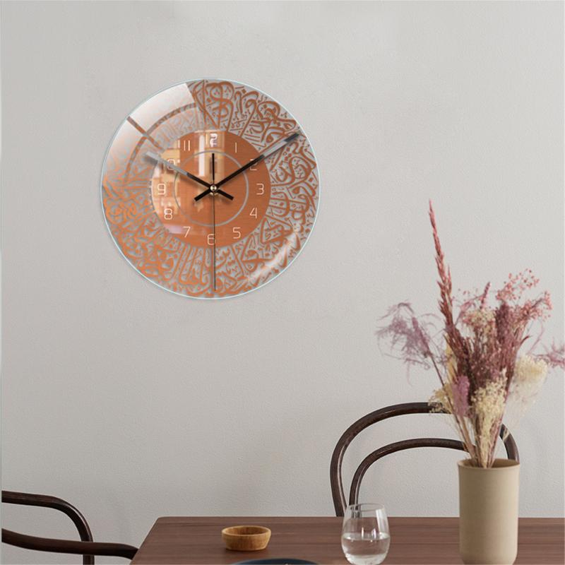 

Wall Clocks 30 CM Non Ticking Clock Islamic Home Decor With Quran For Bedroom Living Room Style Acrylic