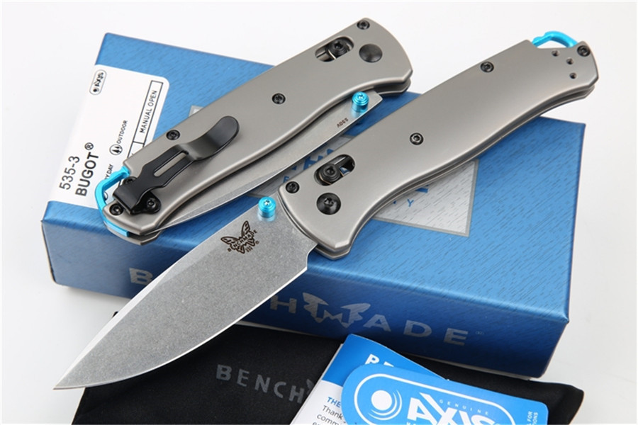

Benchmade BM535 BM knife Real Titanium Handle 535 Mark S90V Folding Pocket Survival EDC Tool BM9400 BM535-5 Outdoor 940 Camping Knifes