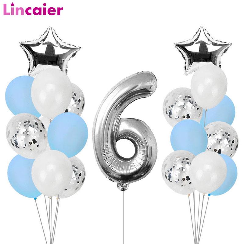 

Party Decoration 21pcs Number 6 Foil Balloon Years Old Happy Birthday Decorations 6th I AM Six Sixth Boy Girl Supplies Anniversary