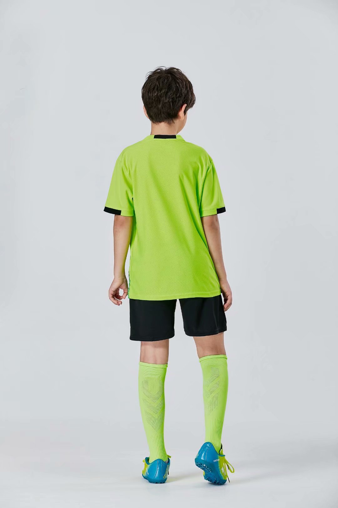 

#0107 Football uniform men+kids soccer Jersey printing team custom track and field sports short-sleeved shirt, Black;yellow