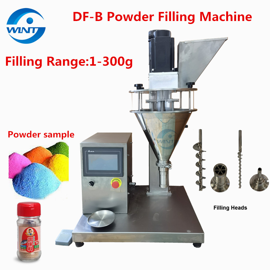 

Desktop Semi-auto Auger Powder Filling Machine 1-300g Applicable to Pepper,Coffee Powder, Gypsum ,Toner Flour Milk Condiment Filler Accuracy 1% 0-30b/min