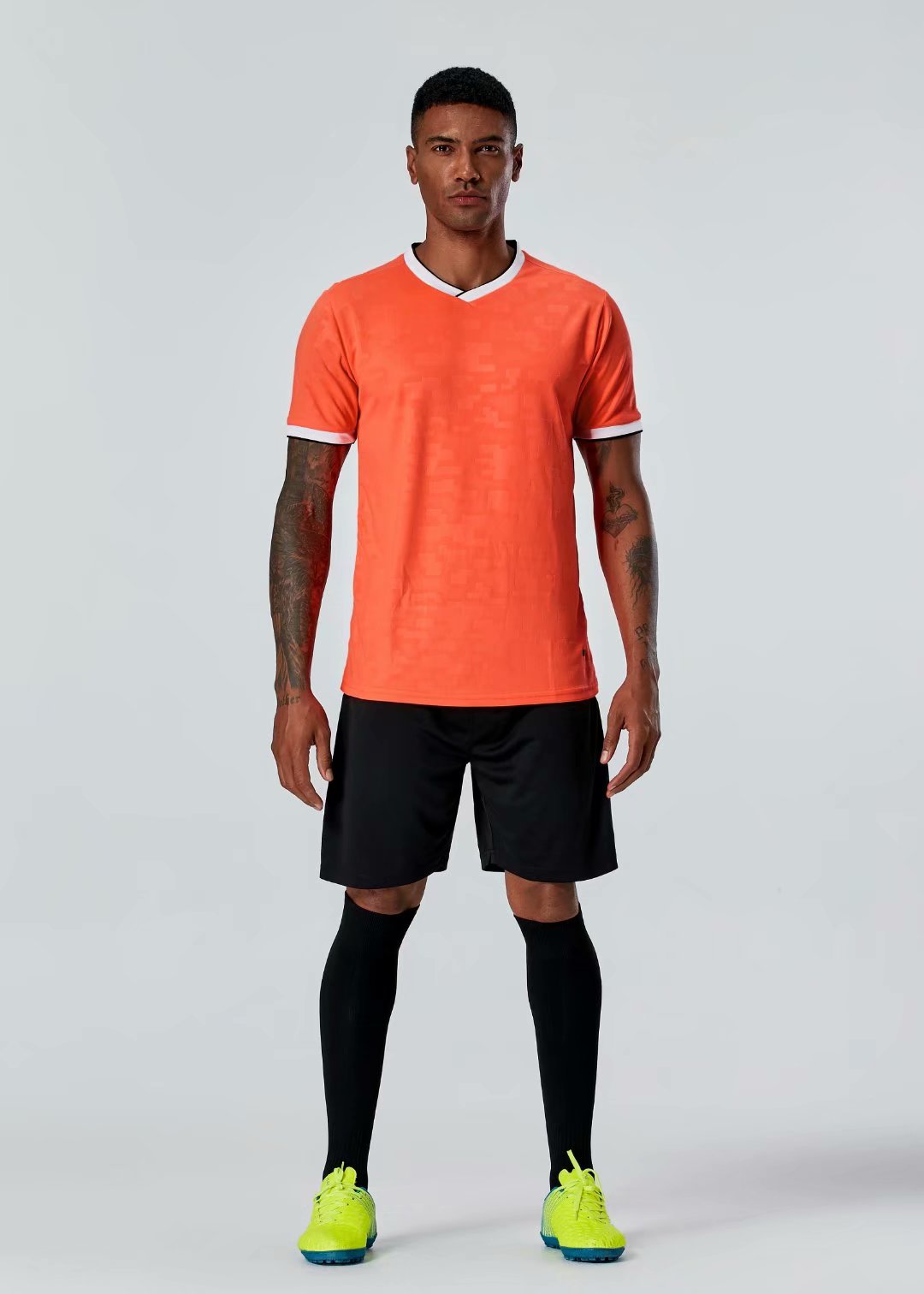

#036 Football uniform men+kids soccer Jersey printing team custom track and field sports short-sleeved shirt, Black;yellow