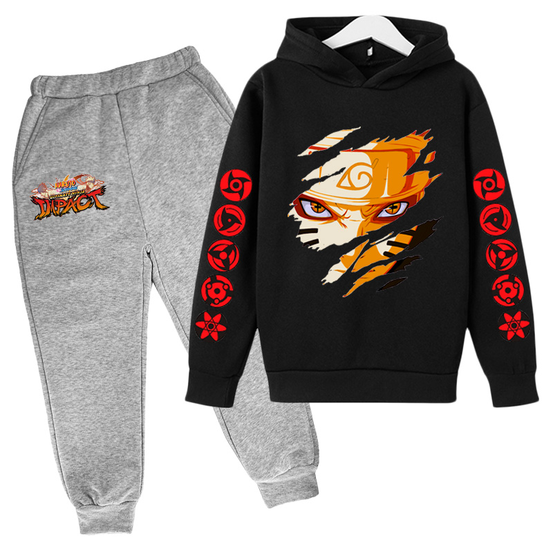 

Anime Naruto Hoodie Shippuden Hokage Uzumaki Costume Cosplay Pullover Hoodies Jacket Kids boy girl Sweatshirt Pant Clothes Sets, Yellow