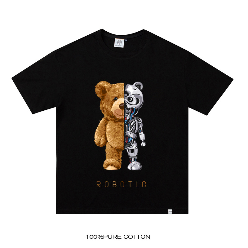 

Large size short-sleeved T-shirt boys summer trend all-match t-shirt cotton casual half-sleeved clothes, White