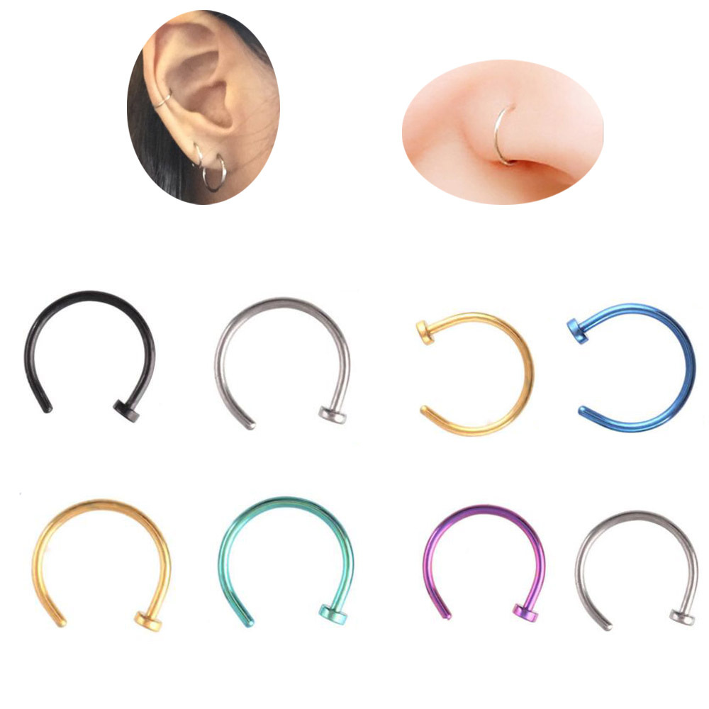 

Nose Ring stud Piercing Jewelry body arts fake septum rings nosecuffs Magnet Ear Tragus Cartilage Lip Labret Cheater Non Pierced Magnetic Earring Piercings pin gold