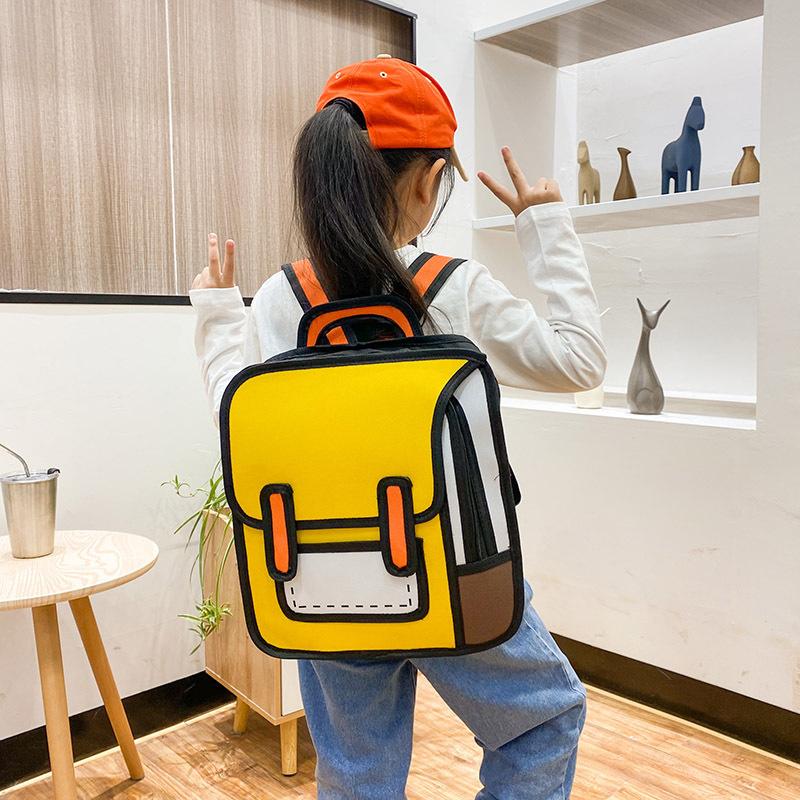 

Backpack Youth School Schoolbag Lin Miaomiao Korean High Two Dimensional Cartoon 2D 3D Stereo, Red