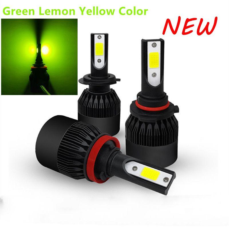 

Car Headlights 2Pcs Green Light Color Led Headlight Lamp Fog Lights Bulbs H8 H11 H16 48W 4800LM Headlamp 12V 24V