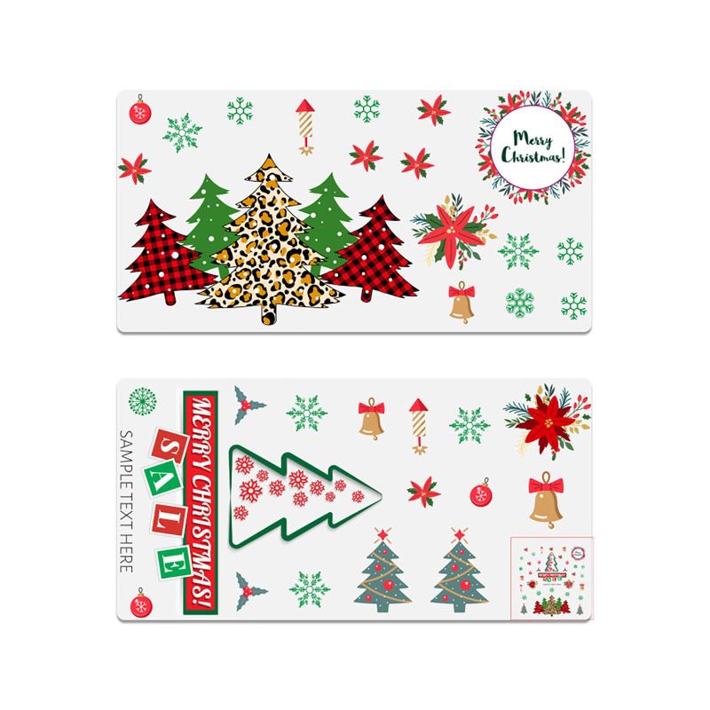 

Christmas Decorations Est Snowflake Window Door Sticker Ornament Applique Santa Claus Reindeers Navidad 2021