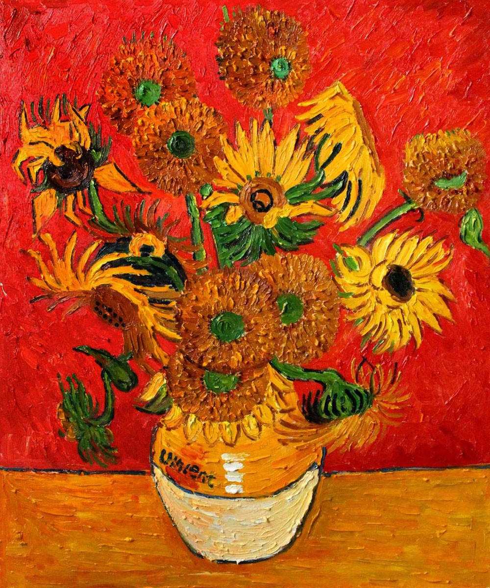 Sunflowers Oil Painting by Vincent Van Gogh Flower Canvas Wall Art Pictures Reproductions for Kitchen,Bathroom,Home Decoration,Impressionist,Vert-image-740457274