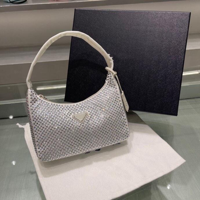 

Imitation Crystal Designers Bags Womens Diamond Handbags Diamonds Handbag Canvas Bag Hobo Shoulder for women Chest Pack Fashion Luxury Tote Lady Nylon Purse, Black