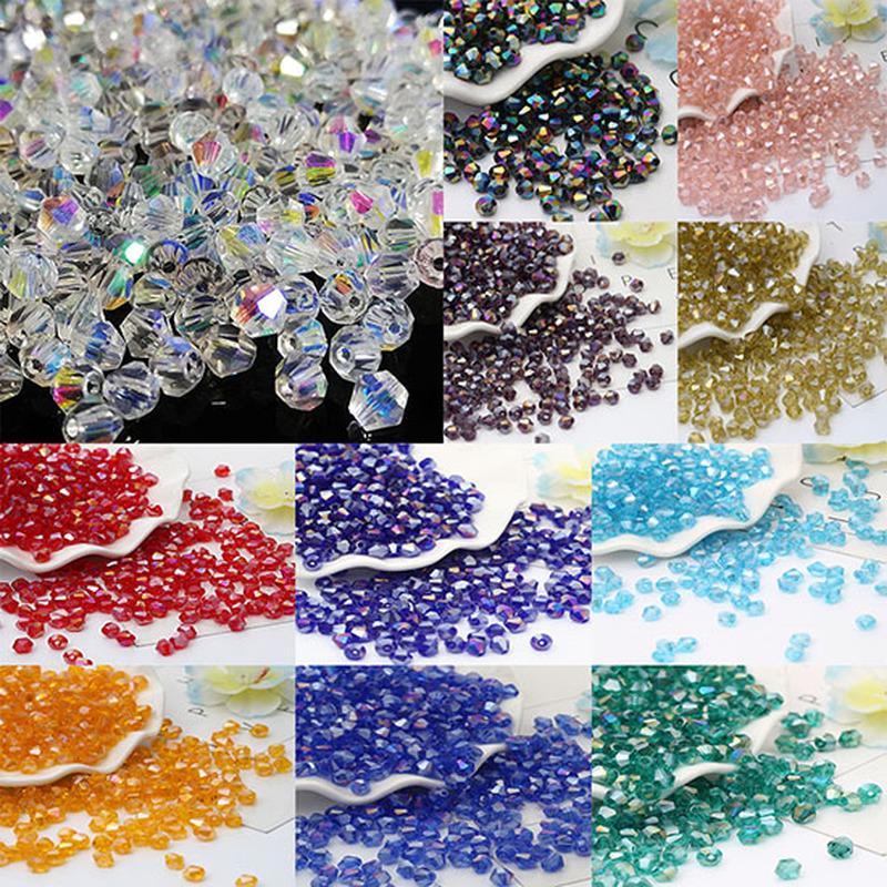 

Other 4mm Rhombic Colorful Crystal Beads String Glass Loose Spacer For Jewelry Making DIY Bracelet Necklace