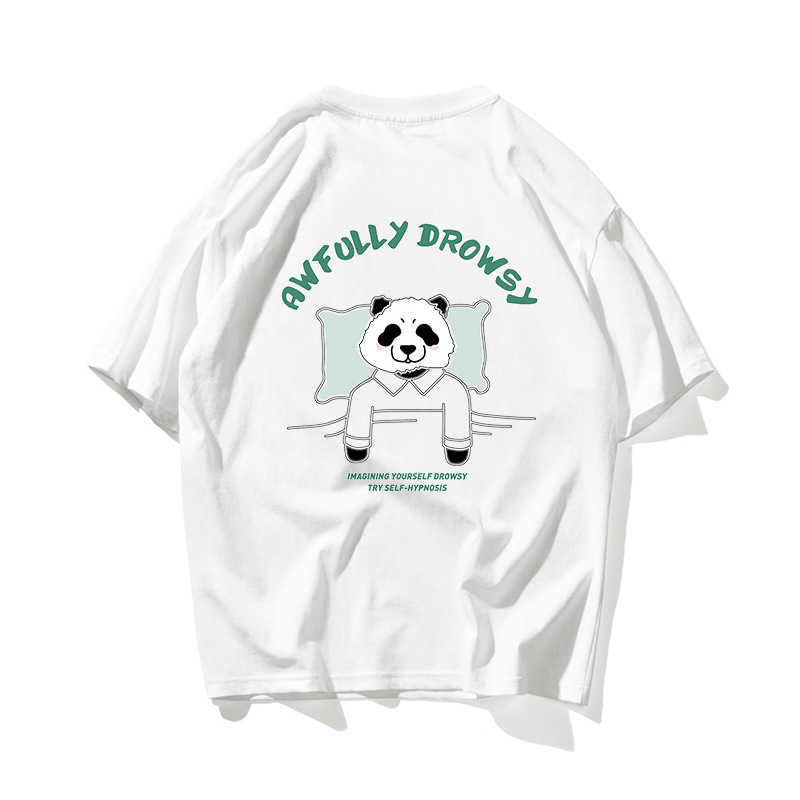 

Sleepy Panda Hip Hop Oversize Couple T Shirt Men Streetwear Graffiti Harajuku Tshirt Half Sleeve Cotton Loose HipHop T-Shirt 210603, Grey