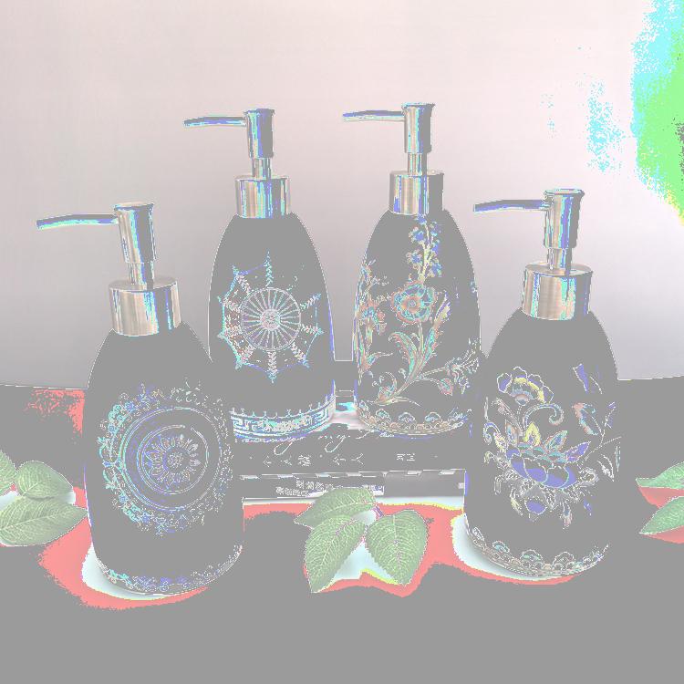 

Liquid Soap Dispenser Nordic Style Printed Ceramic Press Hand Shampoo Bottle Shower Gel Creative Lotion PackZB161