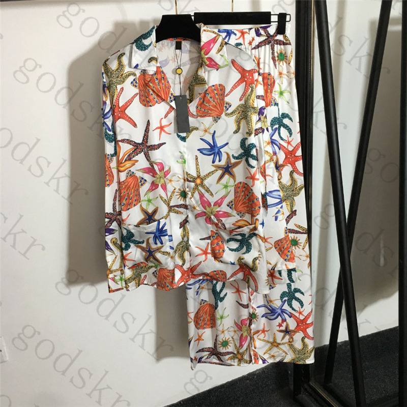 

Trendy Womens Pajamas Home Cloth Summer Cool Women Sleepwear Set Print Loose Ladies Nightwear Three Colors