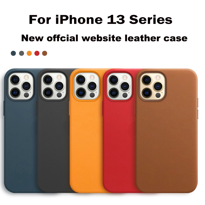 

Luxury Official Magnetic Leather Cell Phone Cases For iPhone 13Pro 13 Pro Max 13Mini Wireless Charging Drop Protect Covers
