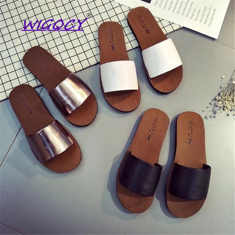 

Slippers Open Toe Home Flat Women 2021 Summer Shoes Woman Concise Fashion White Simple Slip Indoor Casual Ladies, Black