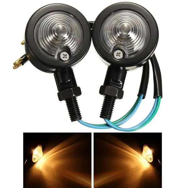 

12V Motorcycle Bullet Turn Signal Indicator Amber Lights Universal