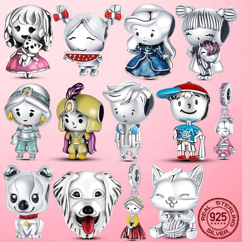 

Other On Sale 925 Silver Little Girl Boy Charm Princess Prince Dog Cat Beads Fit Original Bracelet Jewelry Child Gift