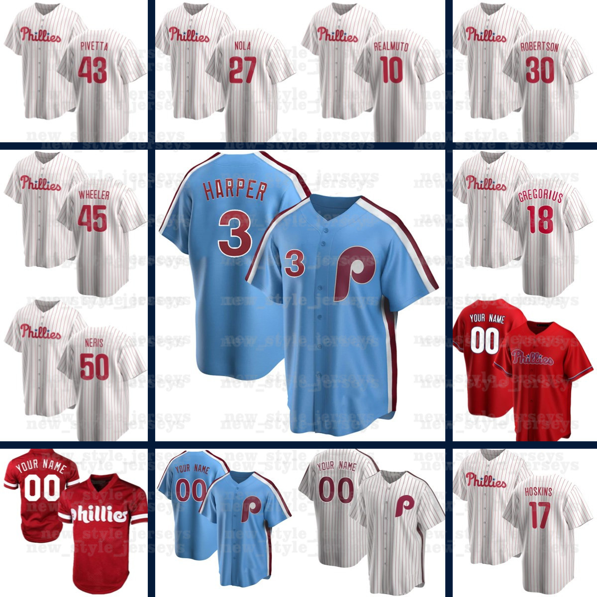 

Custom Philadelphia 2020 Phillies Jersey 3 Bryce Harpe 17 Rhys Hoskins 10 JT Realmuto Men Women Youth any name any number jersey stitched, Men(fei cheng ren)