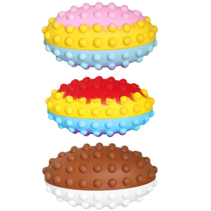 

2022 Fidget Toys Inflatable football shaped educational toys silicone 3D decompression bubble music parent-child Entertainment