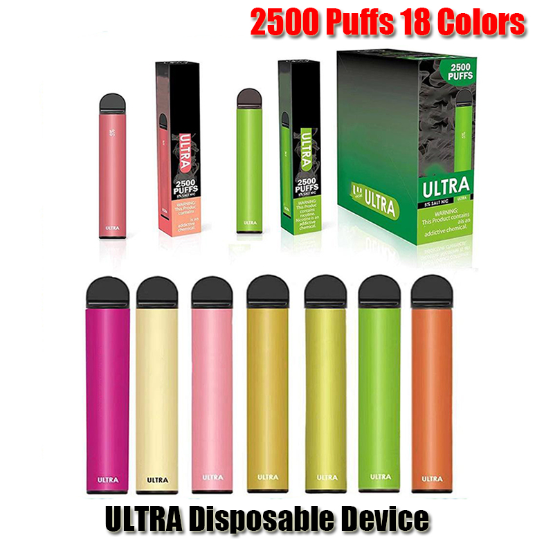 

ULTRA Disposable Pod E-cigarette Device Kit 2500 Pufffs 850mAh Battery Prefilled Cartridge Vape Pen Vs Bar Flex EXTRA