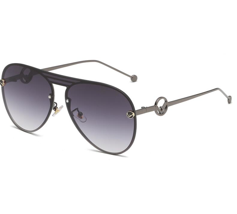 

6colors F Letters Desinger personality sunglasses men women Driving metal sunglasses fashion style square frameless UV 400 lens outdoor prot, Blue