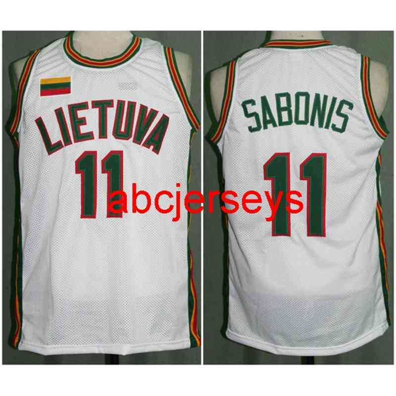 

#11 Arvydas Sabonis Team Lietuva Lithuania Retro Classic Basketball Jersey Stitched Custom Any Number Name Ncaa XS-6XL, Green