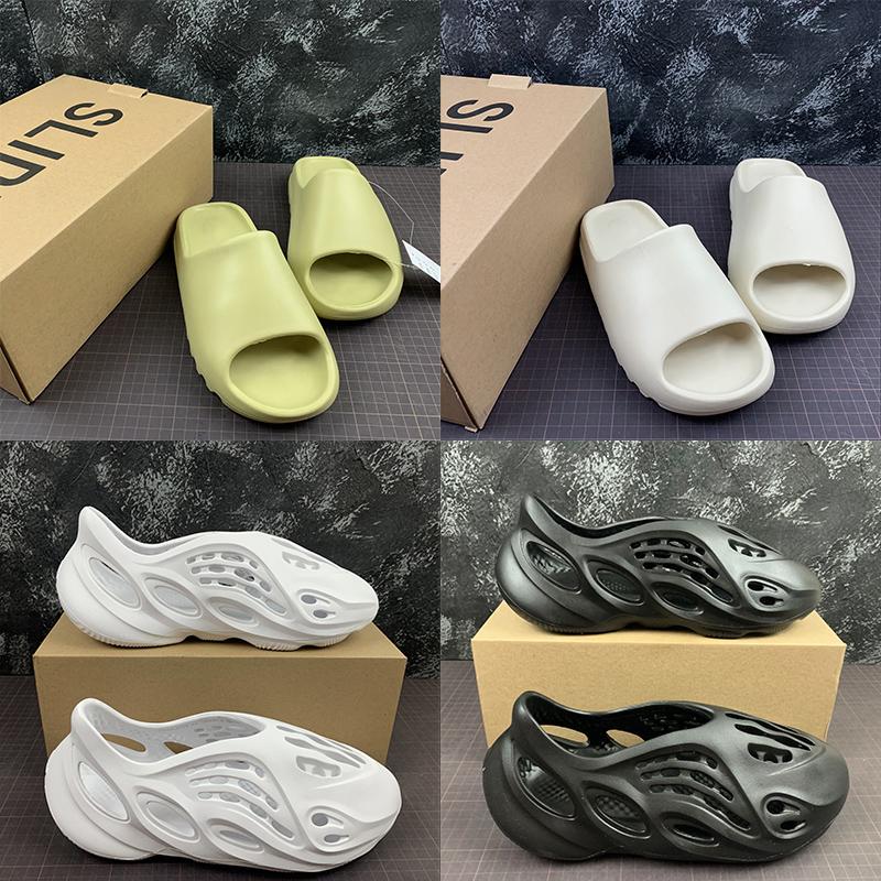 

High Quality Mens Sandals Foam Runner Black White Red Resin Slides Slippers for Men Women BeachShoes Flip Flops Sandal with Box Loafers Fash