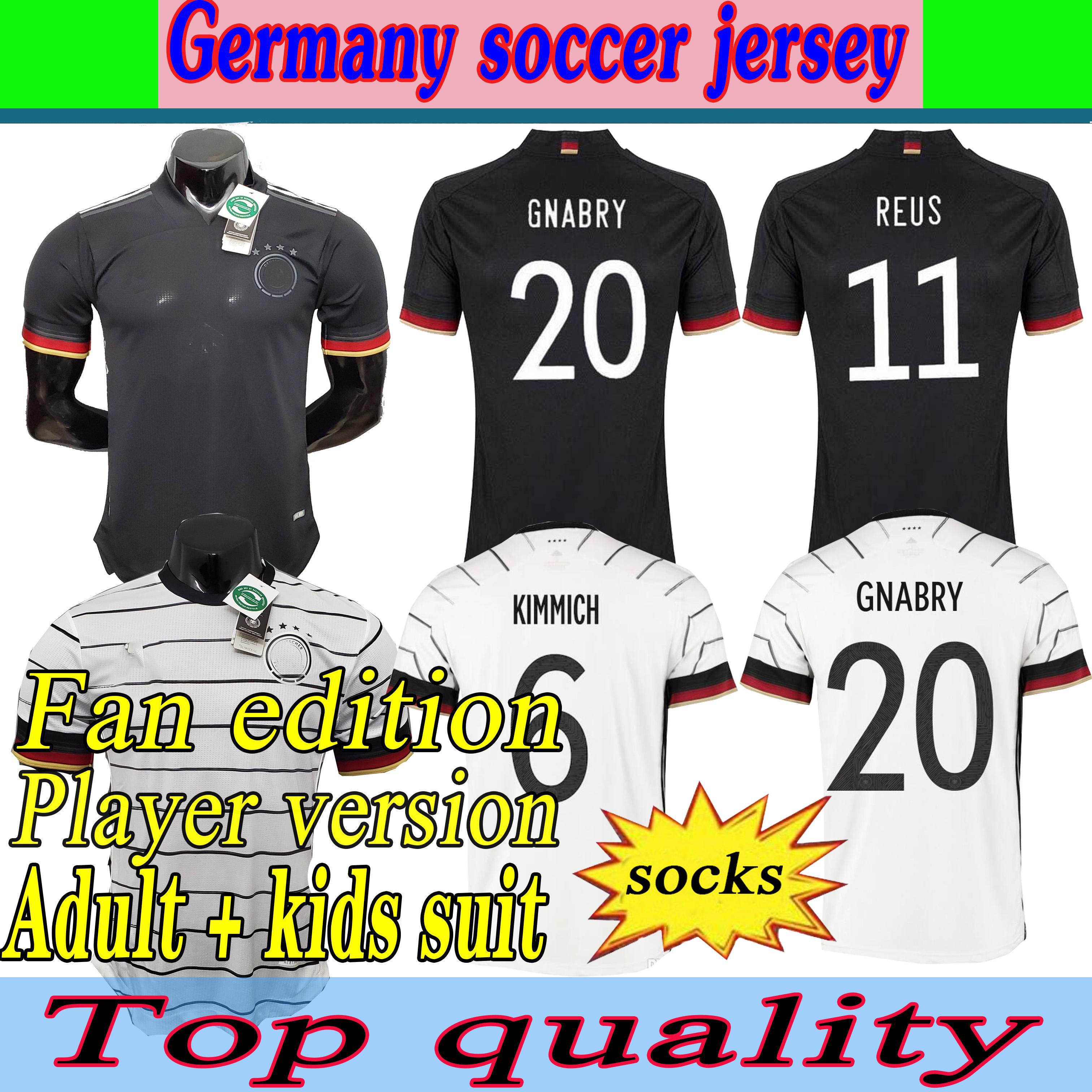 

soccer2020 2021 Germany Soccer Jersey versÃµes de jogador Treinamento Werner Reus Kimmich Krimich Kroos Gnabry Havertz Homens Mulheres Kits K, Black;yellow