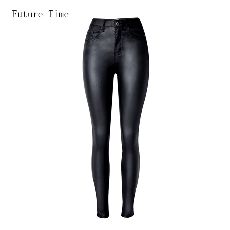 

Fashion Women Jeans,fitting High Waist slim Skinny woman Jeans,Faux leather jeans,stretch Female jeans,pencil pants C1075 211111, Black