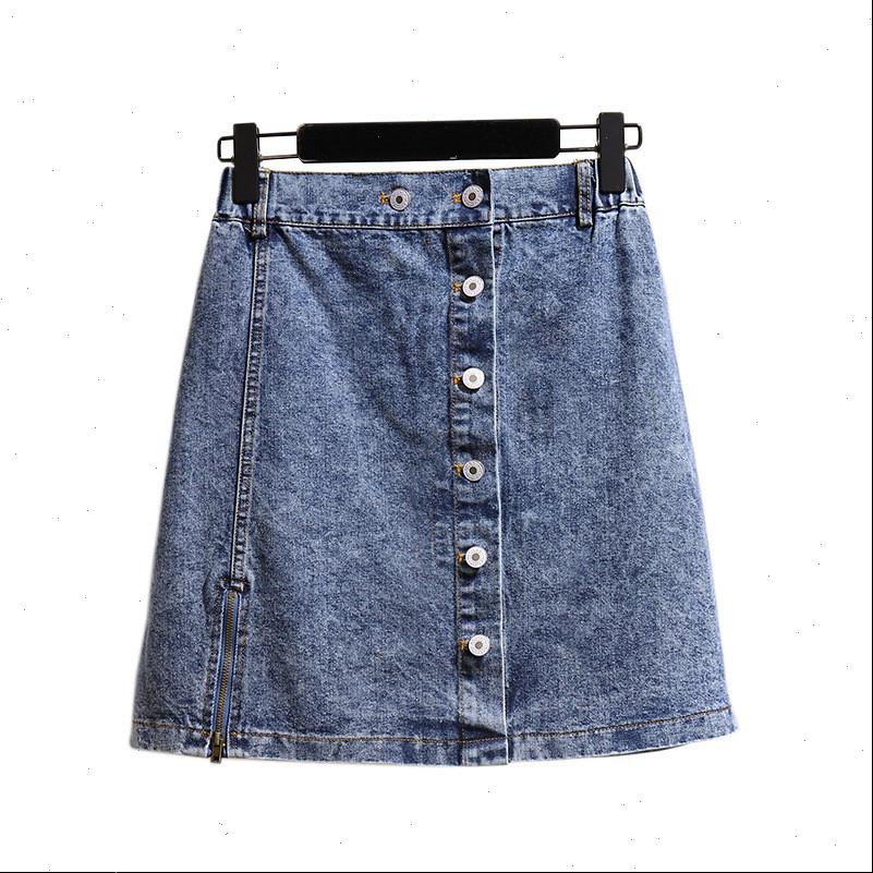 

womens skirts fashion plus size 5xl denim skirt women summer single breasted package hip female jeans short g25, Black