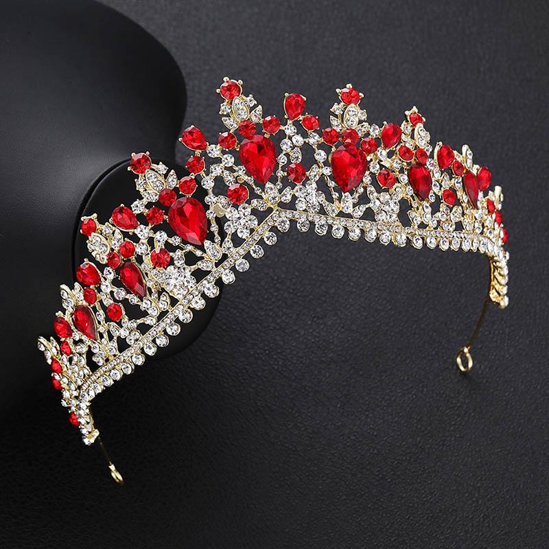 

Hair Clips & Barrettes Vintage Handmade Luxury Rhinestone Tiara Big Crowns Comb Birthday Bridal Wedding Jewelry Accessories XH, Golden;silver