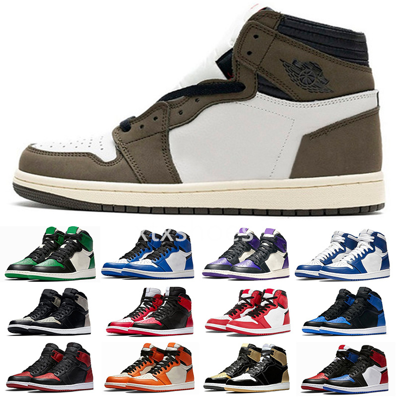 

Top Quality 2021 1 High OG Basketball Shoes Game Royal Banned Shadow Bred Red Blue Toe Men 1s Shattered Backboard designer Sneakers 36-47, Color 14